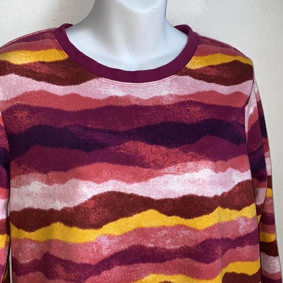 LANDS’END Serious Sweats Blackberry Ombre Crewneck Sweatshirt Tunic-S - Picture 3 of 7